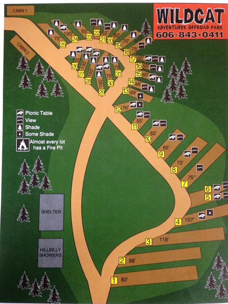 Campground Map WildCat Off-Road Park 